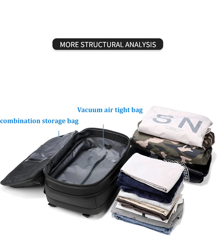Men Travel Backpack 17 inch vacuum compression Laptop Backpack Extended Large Capacity school Backpack Hiking Business backpack