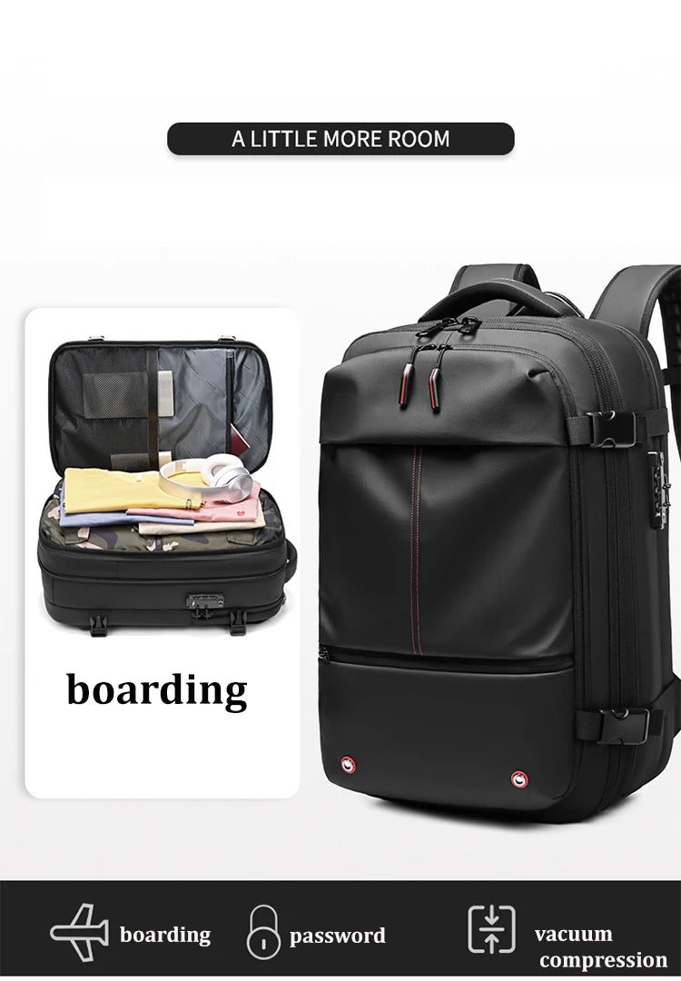 Men Travel Backpack 17 inch vacuum compression Laptop Backpack Extended Large Capacity school Backpack Hiking Business backpack