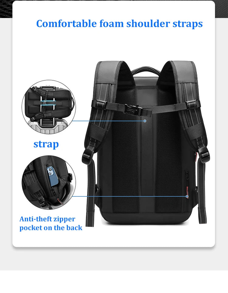 Men Travel Backpack 17 inch vacuum compression Laptop Backpack Extended Large Capacity school Backpack Hiking Business backpack