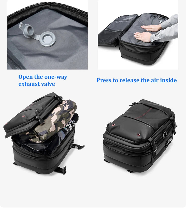 Men Travel Backpack 17 inch vacuum compression Laptop Backpack Extended Large Capacity school Backpack Hiking Business backpack