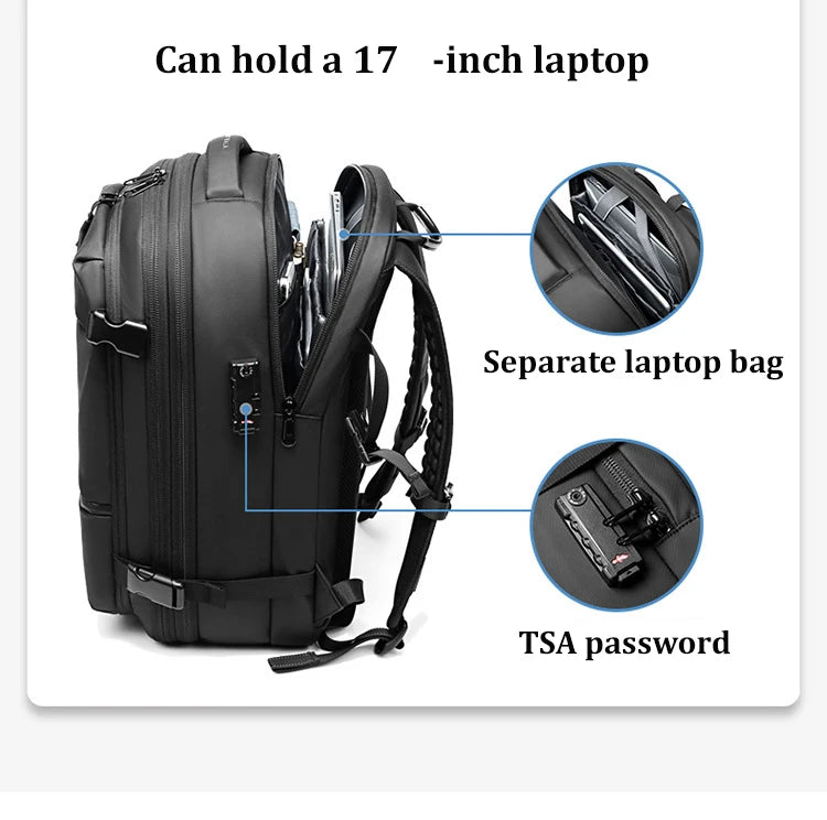 Men Travel Backpack 17 inch vacuum compression Laptop Backpack Extended Large Capacity school Backpack Hiking Business backpack