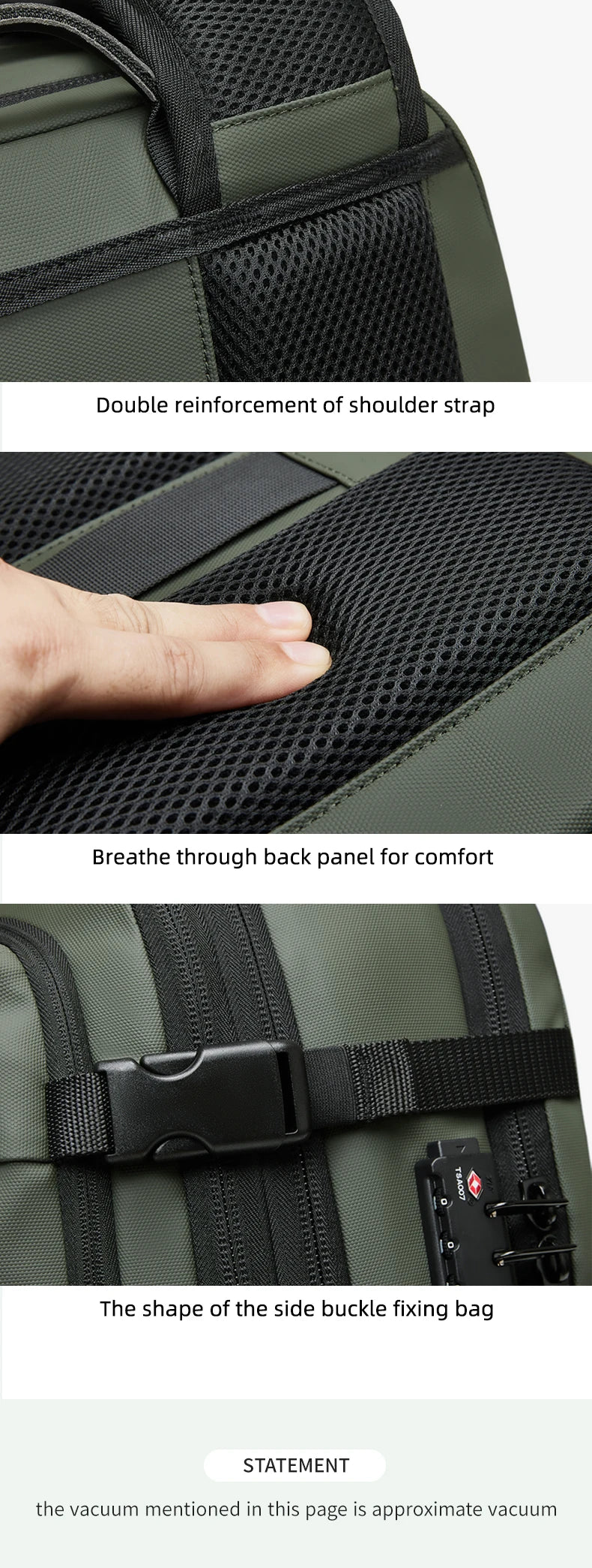 Men Travel Backpack 17 inch vacuum compression Laptop Backpack Extended Large Capacity school Backpack Hiking Business backpack