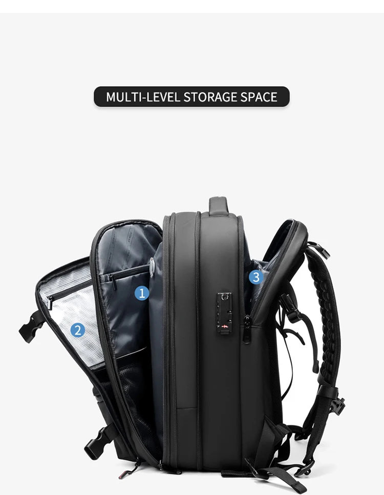 Men Travel Backpack 17 inch vacuum compression Laptop Backpack Extended Large Capacity school Backpack Hiking Business backpack